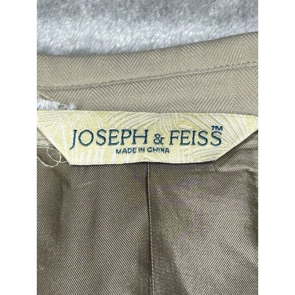 Joseph & Feiss SILK Blazer Mens 48 Long Beige Lined Sport Coat Jacket 3 Button - Picture 4 of 16
